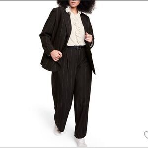 NWT Nili Lotan x Target women’s pinstripe black wide leg trousers 28W/30W